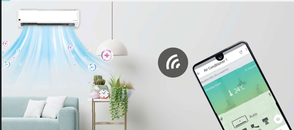 Kết nối thông minh với AIoT cho phép điều khiển máy lạnh Sharp dễ dàng mọi lúc, mọi nơi bằng điện thoại